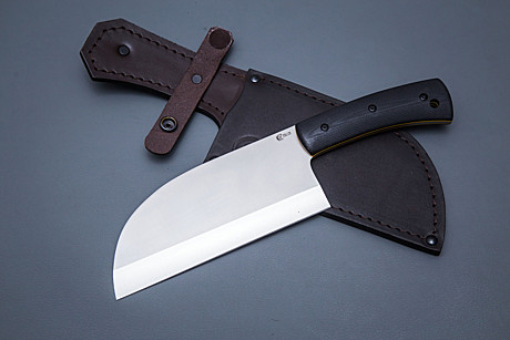 Нож сталь 95х18 «Сербский», с чехлом, рукоять G10 (цвет черный с желтым)