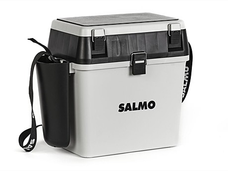 Ящик рыболов. зим. Salmo 2-х ярус.(из 5-ти частей) пласт. 39.5x24.5x38см сер.