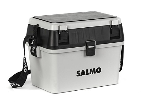 Ящик рыболов. зим. Salmo 2-х ярус.(из 2-х частей) пласт. 38x24.5x29см сер.
