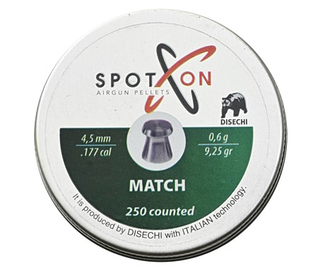 Пуля пневм. SPOTON Match 4,5 мм, 0,60 гр. (250 шт) 