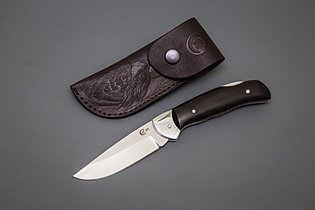 Складной нож сталь D2 «Клык», рукоять черный граб