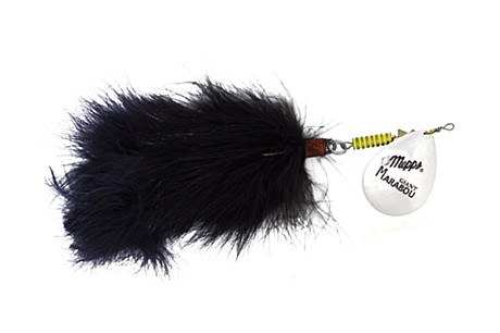 Блесна вращ. Mepps GIANT MARABOU Silver/Black (блистер)