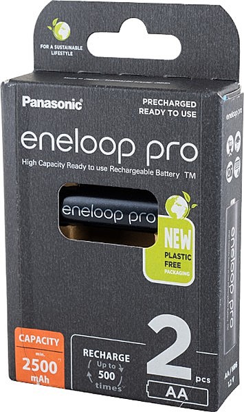 Аккумулятор Panasonic eneloop pro BK-3HCDE/2BE  2500мAh  (AA)  BL2 - упаковка 2шт