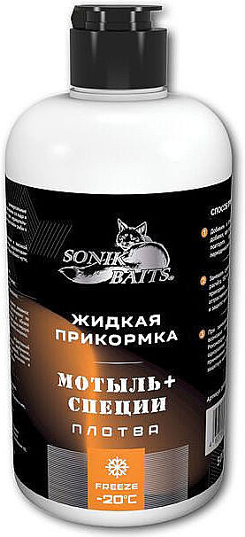 Прикормка жидкая Sonik Baits 0.5л ПЛОТВА Мотыль-Специи оранжевый